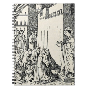 Saint Stephen Preaching von Fra Angelico Notizblock