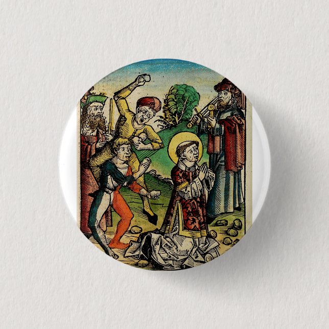 Saint Stephen Protomartyr First Martyr Button (Vorderseite)