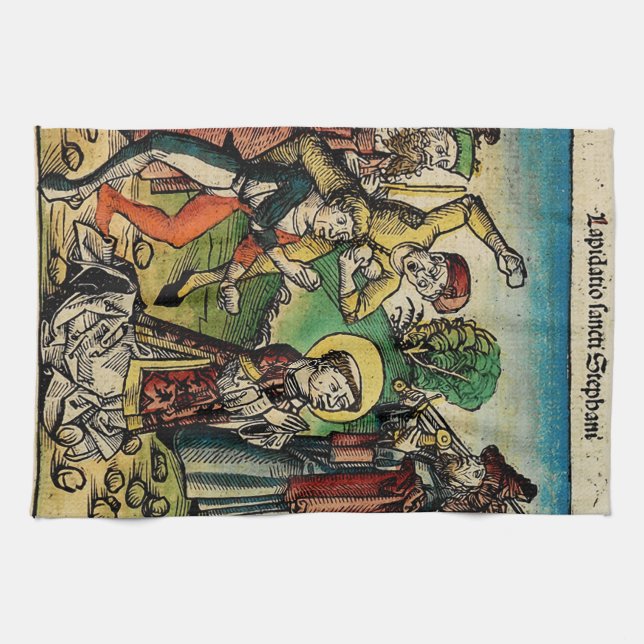 Saint Stephen Protomartyr First Martyr Geschirrtuch (Horizontal)