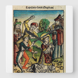 Saint Stephen Protomartyr First Martyr Quadratische Wanduhr