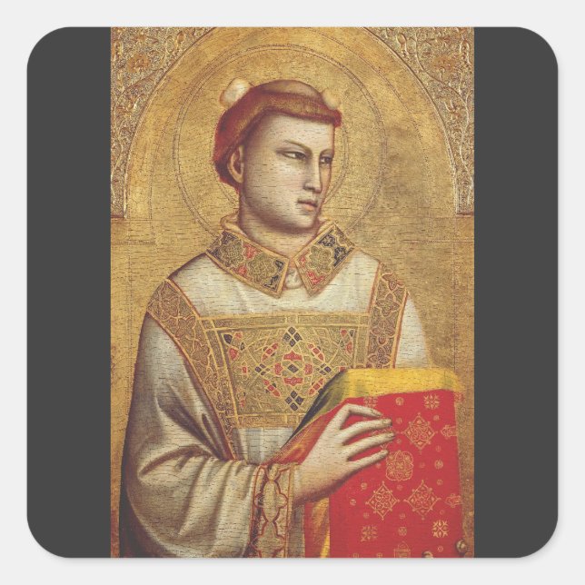 Saint Stephen von Giotto Quadratischer Aufkleber (Vorderseite)