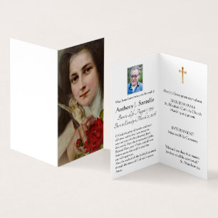 Saint Therese Funeral Prayer Memorial Carte Sainte