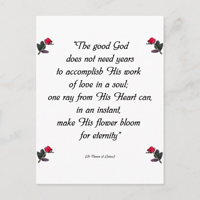 Saint Therese Zitat Postkarte (Vorderseite)