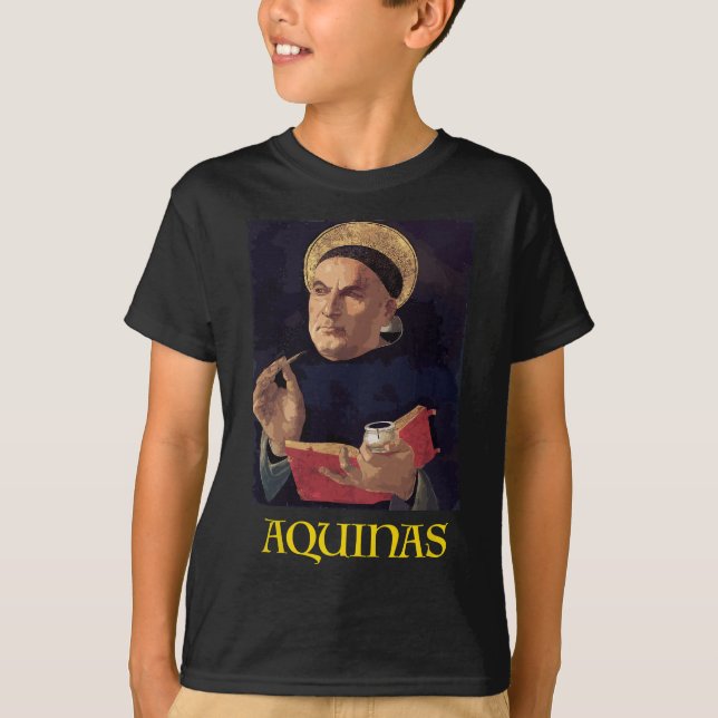 Saint Thomas Aquinas Malerei katholisch T-Shirt (Vorderseite)