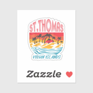 Saint Thomas Jungfrau Islands Surfing Beach Ocean Aufkleber