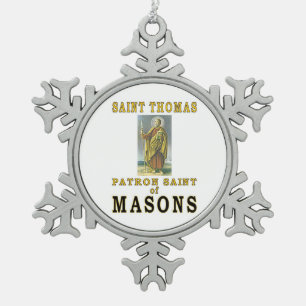 SAINT THOMAS SCHNEEFLOCKEN Zinn-Ornament