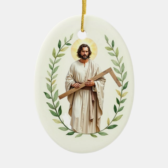 Saint Thomas the Apostle God's Peace and Blessings Keramik Ornament (Vorne)