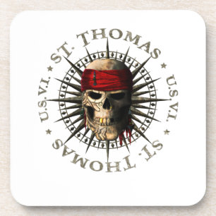 Saint Thomas USVI Pirate Skull Getränkeuntersetzer