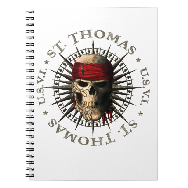 Saint Thomas USVI Pirate Skull Notizblock (Vorderseite)