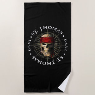 Saint Thomas USVI Pirate Skull Strandtuch
