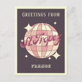 Saint Tropez Frankreich Retro Vintages Party Postc Postkarte