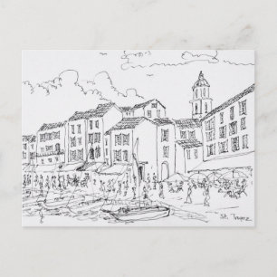 Saint-Tropez Waterfront   Französische Riviera, Fr Postkarte