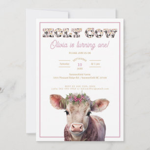 Saint Vache 1er anniversaire Invitation avec l'art