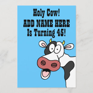 Saint Vache 45e anniversaire drôle Invitation de d