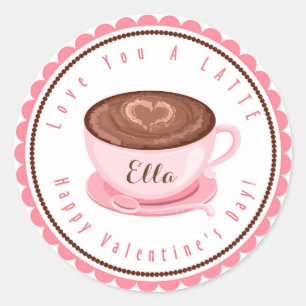 Saint Valentin Aimez-vous un stickers Latte