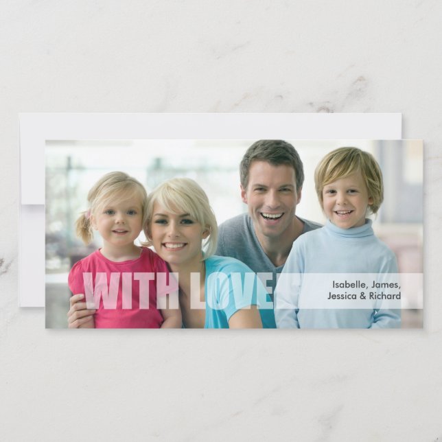 Saint Valentin Amour Carte photo de famille (Devant)
