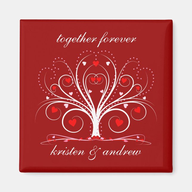 Saint Valentin amoureux Arbre Magnet (Devant)