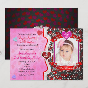 Saint Valentin Anniversaire Fête Photo Invitations