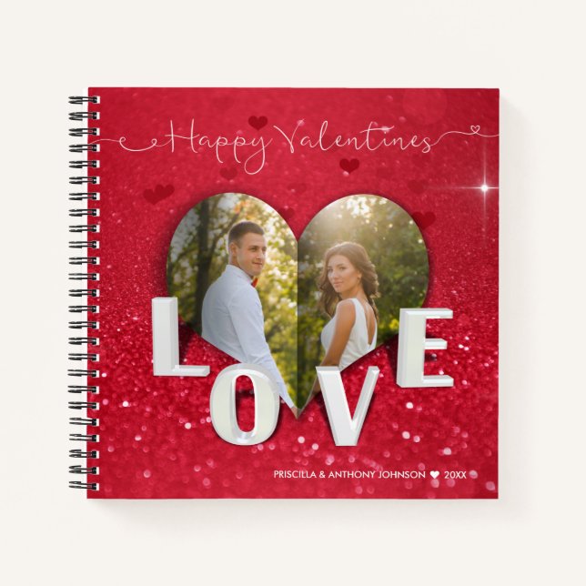 Saint Valentin au coeur Photo Carnet de la Parties (Devant)