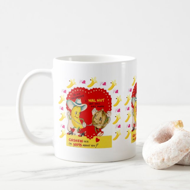 Saint Valentin Banana Cashew Mugs (Avec donut)