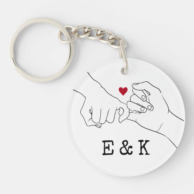 Saint Valentin Cadeau Pinky Promise Photo Couple (Devant)