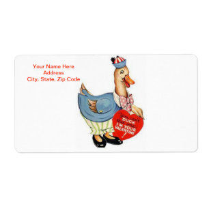 Saint Valentin Canard Vintage Étiquette