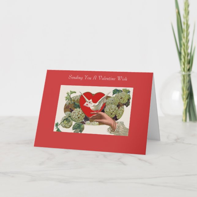 Saint-Valentin Carte traditionnelle Coeur & Flore (Devant)