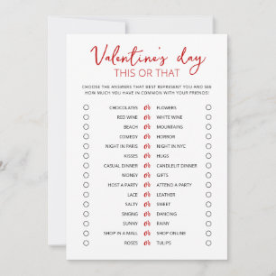 Saint Valentin Ceci ou ce jeu Carte modifiable