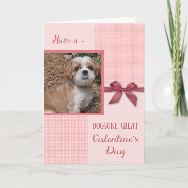 Saint Valentin - chien carte photo personnalisé (Devant)