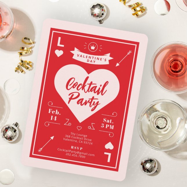 Saint Valentin Coeur et Amour Invitation rouge (Créateur téléchargé)