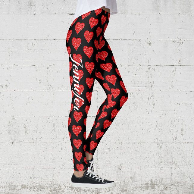 Saint Valentin Coeurs Leggings noirs Pantalon de Y (Créateur téléchargé)