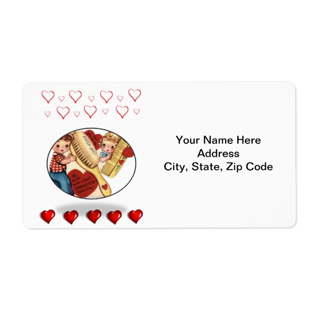 Saint Valentin Étiquette Vintage (Devant)