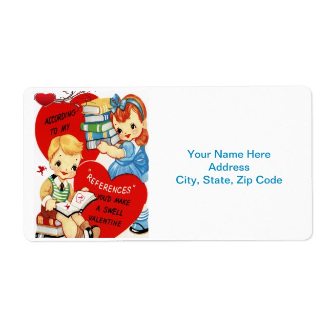 Saint Valentin Étiquette Vintage (Devant)