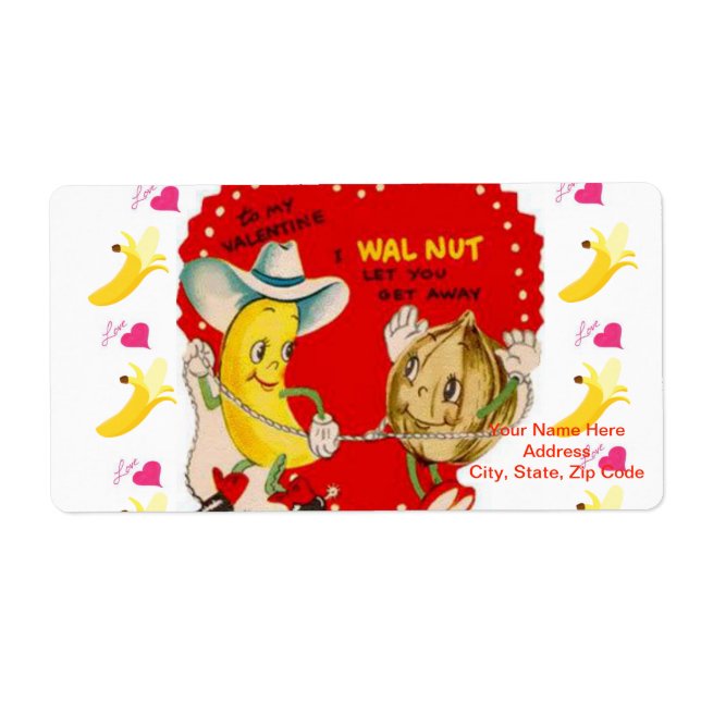 Saint Valentin Étiquette Vintage (Devant)