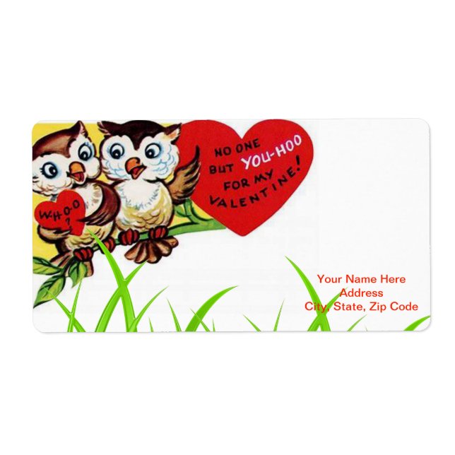 Saint Valentin Étiquette Vintage (Devant)