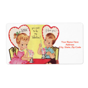 Saint Valentin Étiquette Vintage