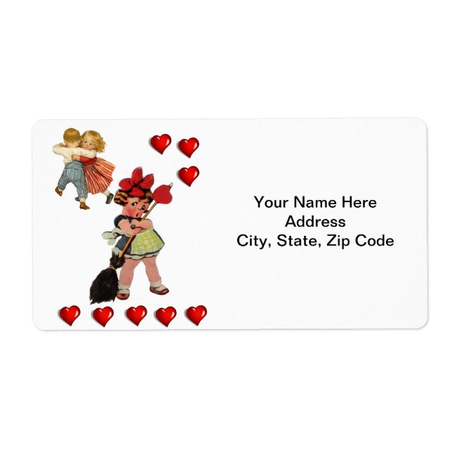 Saint Valentin Étiquette Vintage (Devant)