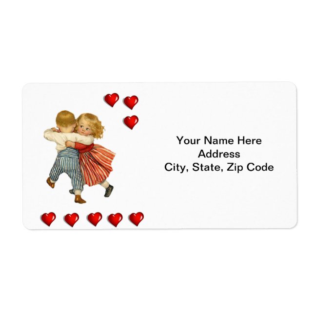 Saint Valentin Étiquette Vintage (Devant)