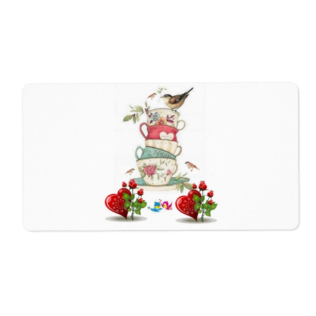 Saint Valentin Étiquette Vintage Bird (Devant)