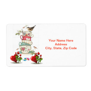 Saint Valentin Étiquette Vintage Bird