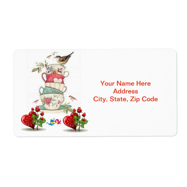Saint Valentin Étiquette Vintage Bird (Devant)
