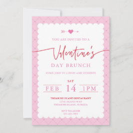Saint Valentin Fête Invitation Journée Brunch