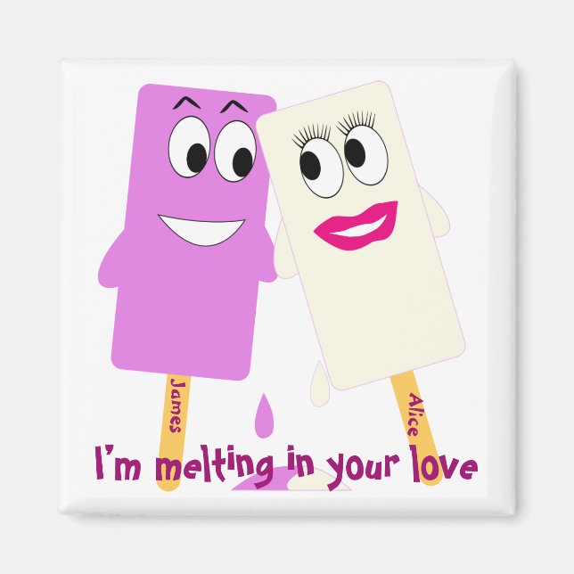 Saint-Valentin Funny glace Magnet (Devant)