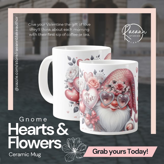 Saint Valentin Gnome Céramique Mug (Créateur téléchargé)