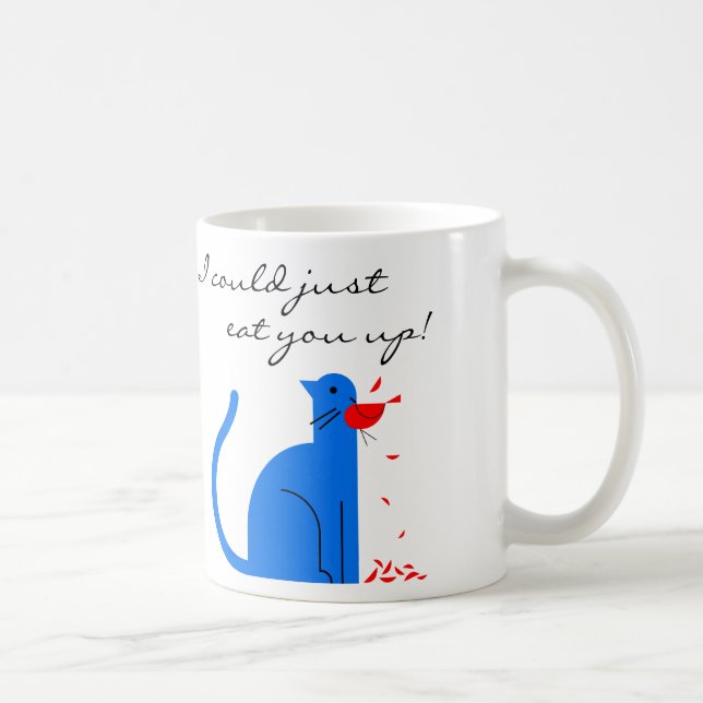 Saint-Valentin "je t'aime" tasse de café de chat (Droite)