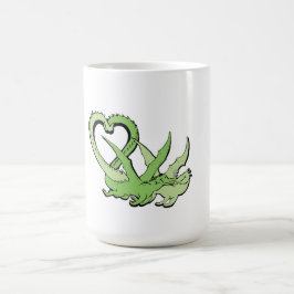 Saint Valentin Mug Dragons Couple Tail of Heart