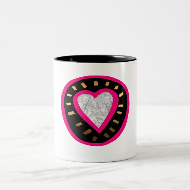 Saint Valentin Mug Modèle de coeur moderne (Centre)