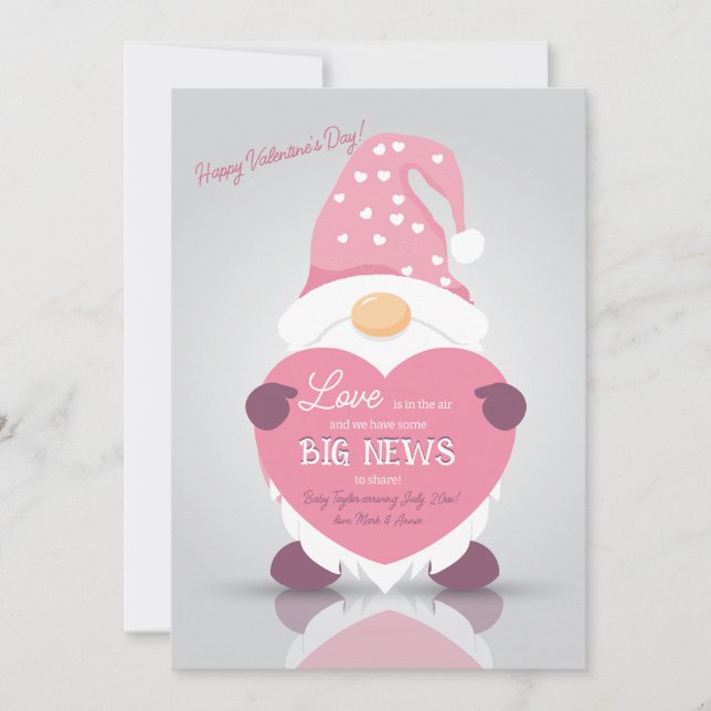 Saint Valentin Nouvelles Faire-part de grossesse (Devant)