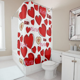Saint Valentin Rideau de douche, Paris France
