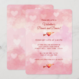 Saint Valentin Romantique Pink Heart Invitation